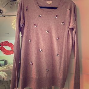 Merona embellished pink cozy EUC sweater M!